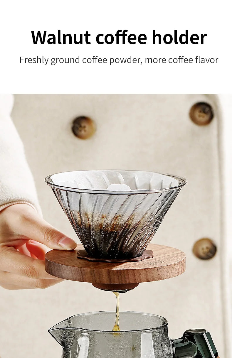 Bincoo Pour Over Coffee Maker Set 800ml Glass Carafe Coffee with Glass Coffee Filter Drip Coffee Maker Set for Home or Office