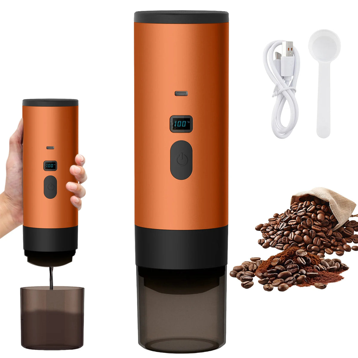 Portable 3 in 1 USB Coffee Maker 20Bar Espresso Machine Fast Heating for Travel Car Home