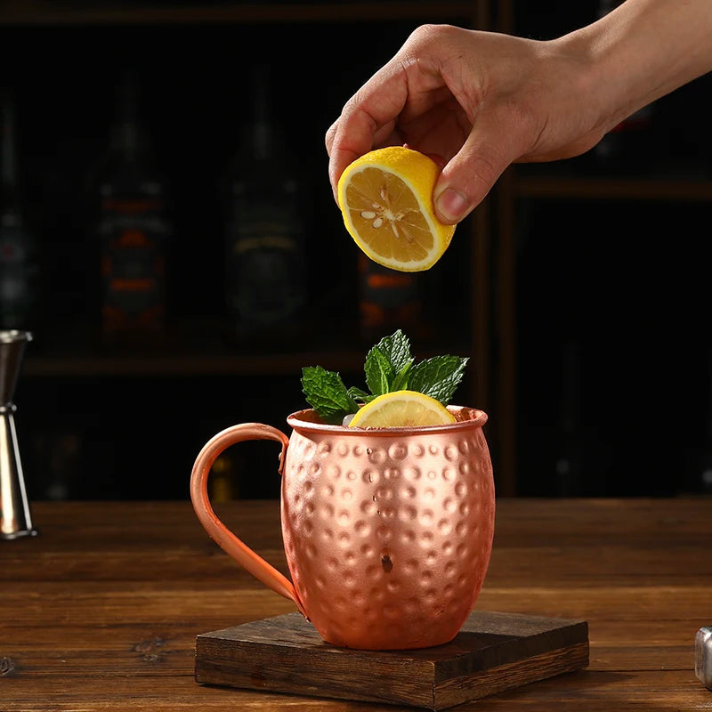 400ml 13.3oz 100% Copper Moscow Mule Mug Durable Coppery Beer Mugs Coffee Mug Milk Cup Pure Copper Cup Drinkware