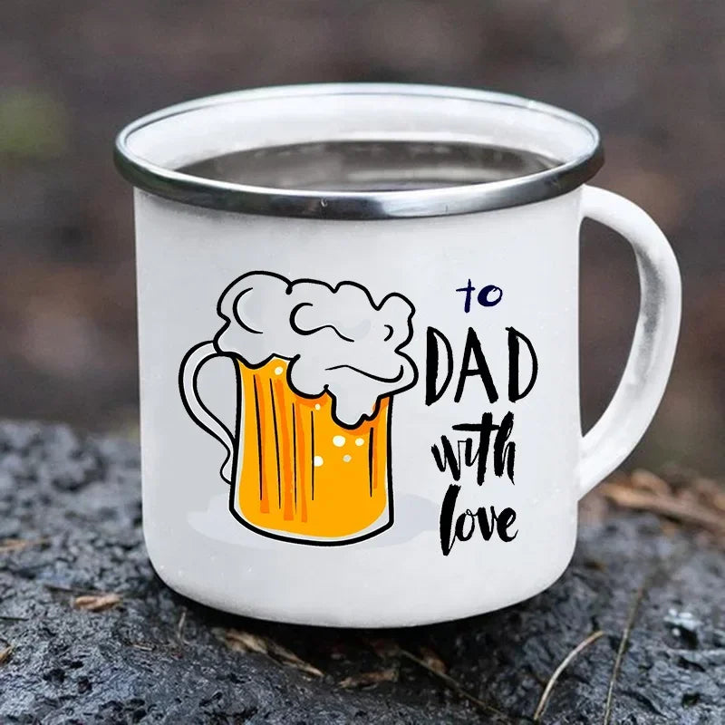 Creative Beer Coffee Mugs Dad Needs Beer Print Cup Unusual Tea Cup Tourist Mug Kawaii Cups for Coffee and Tea Personalized Gifts