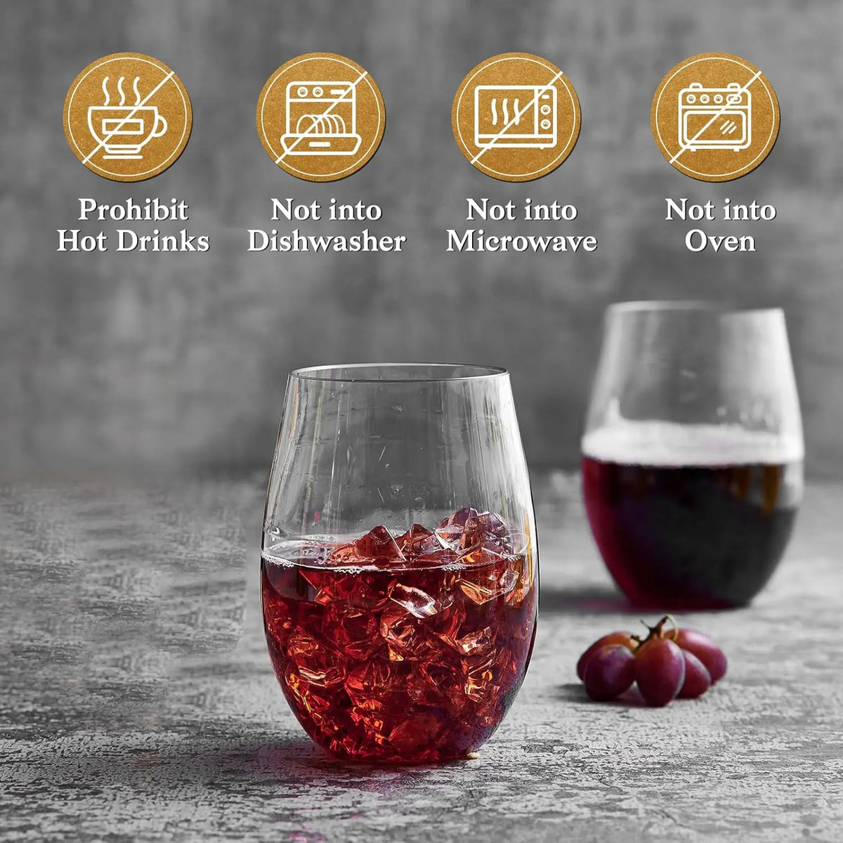 10-pack of 12-ounce crystal clear disposable wine glasses, reusable plastic wine glasses, suitable for parties and weddings