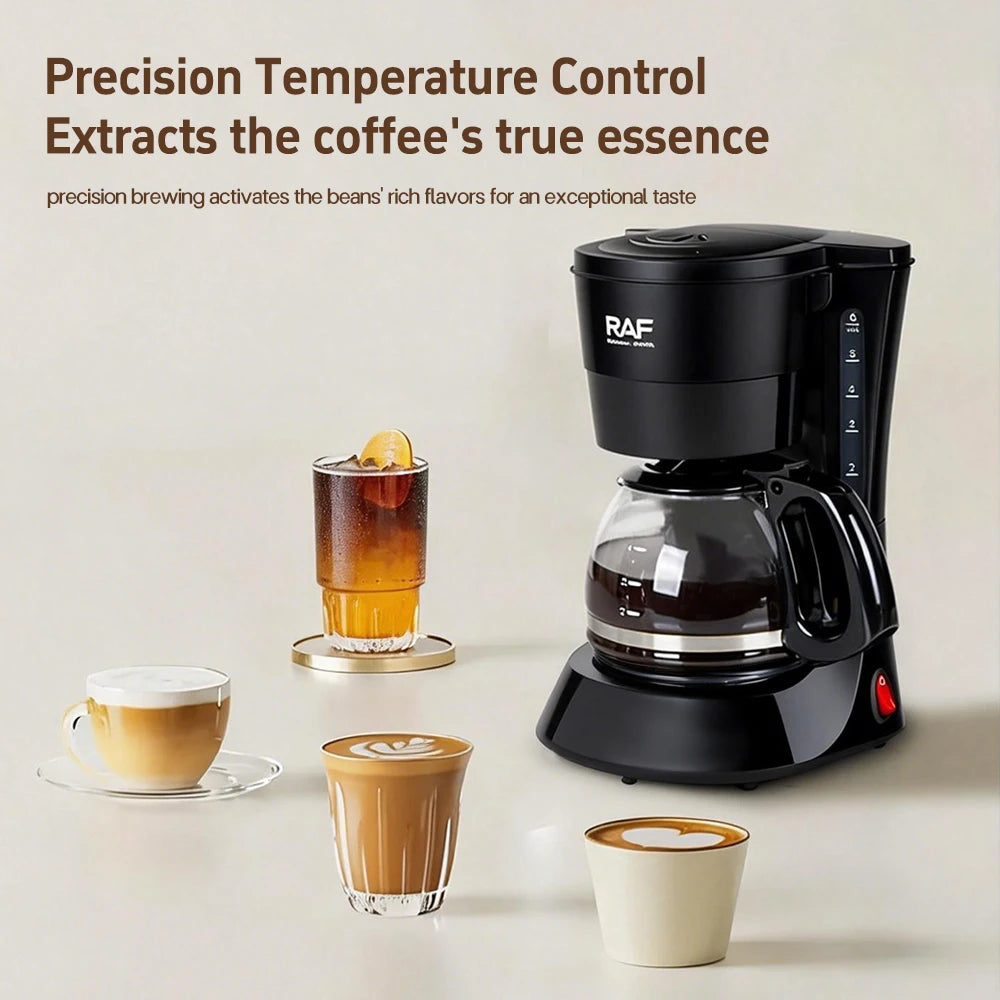 Drip Coffee Maker - Automatic Home Coffee Machine with Keep-Warm Function for American Coffee & Tea Brewing in Office