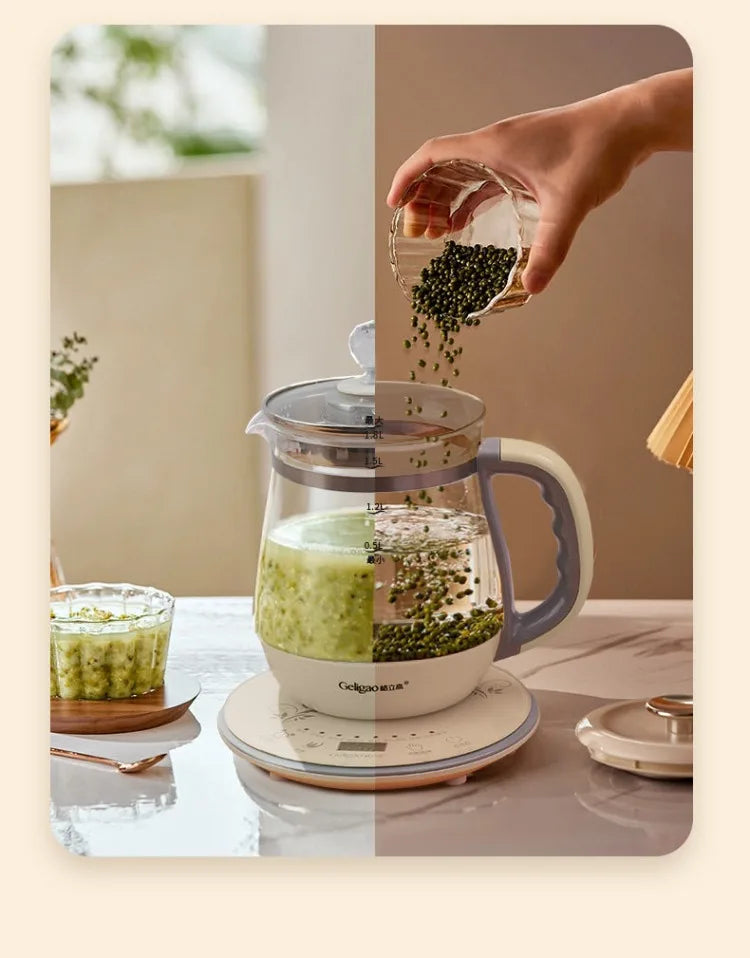 220V Geligao Automatic Double Boiler Health Kettle Thick Glass Multi Function Electric Tea Maker
