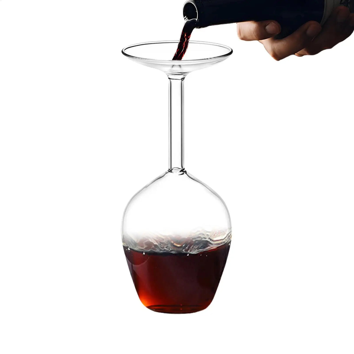 Wine Glass Upside-Down Red Wine Glasses Modern Glassware 400ml for Men Women Valentine's Day Birthday Christmas Hot Cold