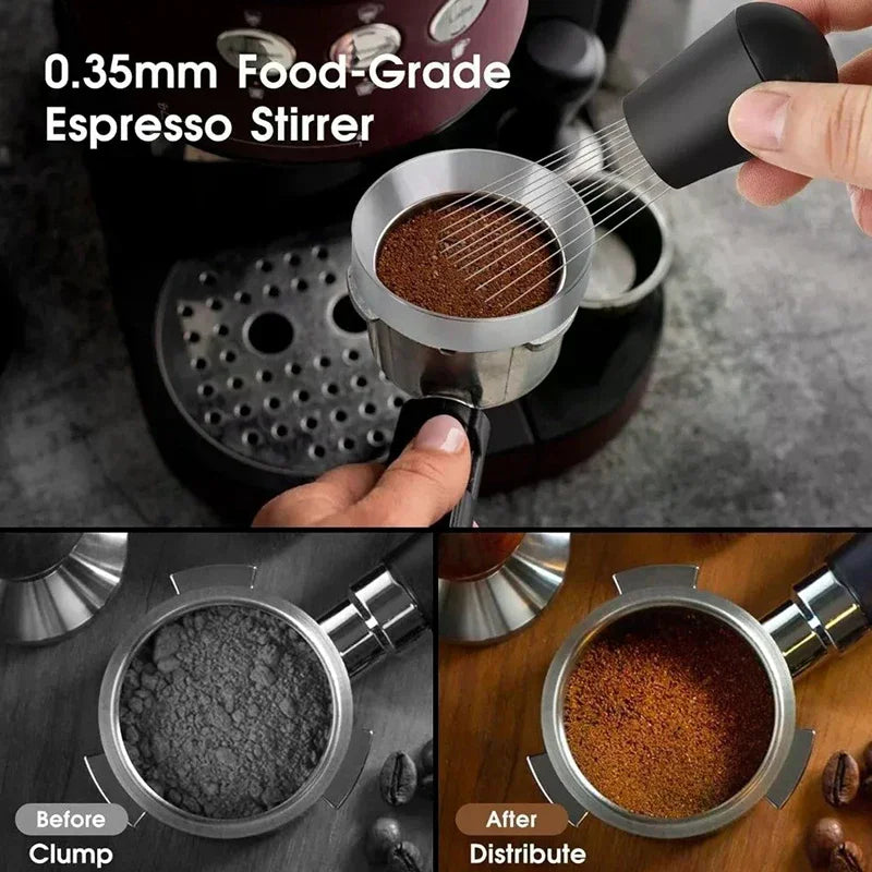 Coffee Enthusiast Set, 5PC Espresso Kit with Distributor, Tamper Leveler, WDT Tool, and Dosing Funnel, Suitable for 51/53/58 mm