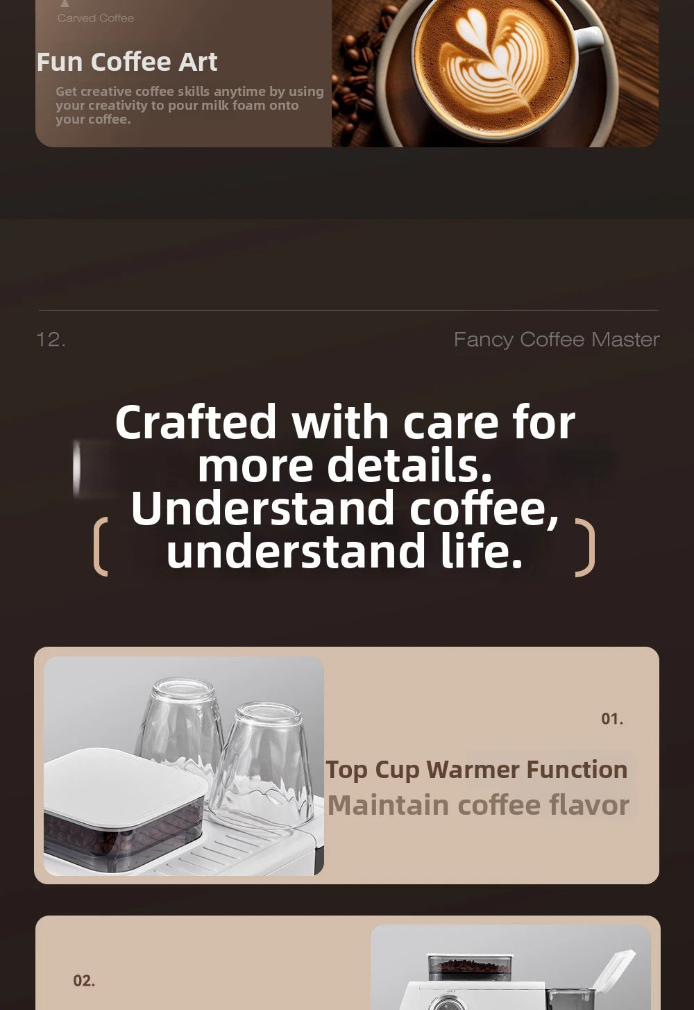 2-in-1 Cold & Hot Coffee Maker with Built-in Grinder & Milk Frother | Compact Espresso Machine for Home, Office & Small Cafés