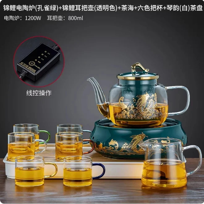 220V Electric ceramic tea pot glass tea pot water kettle tea brewing pot new small ceramic tea burner