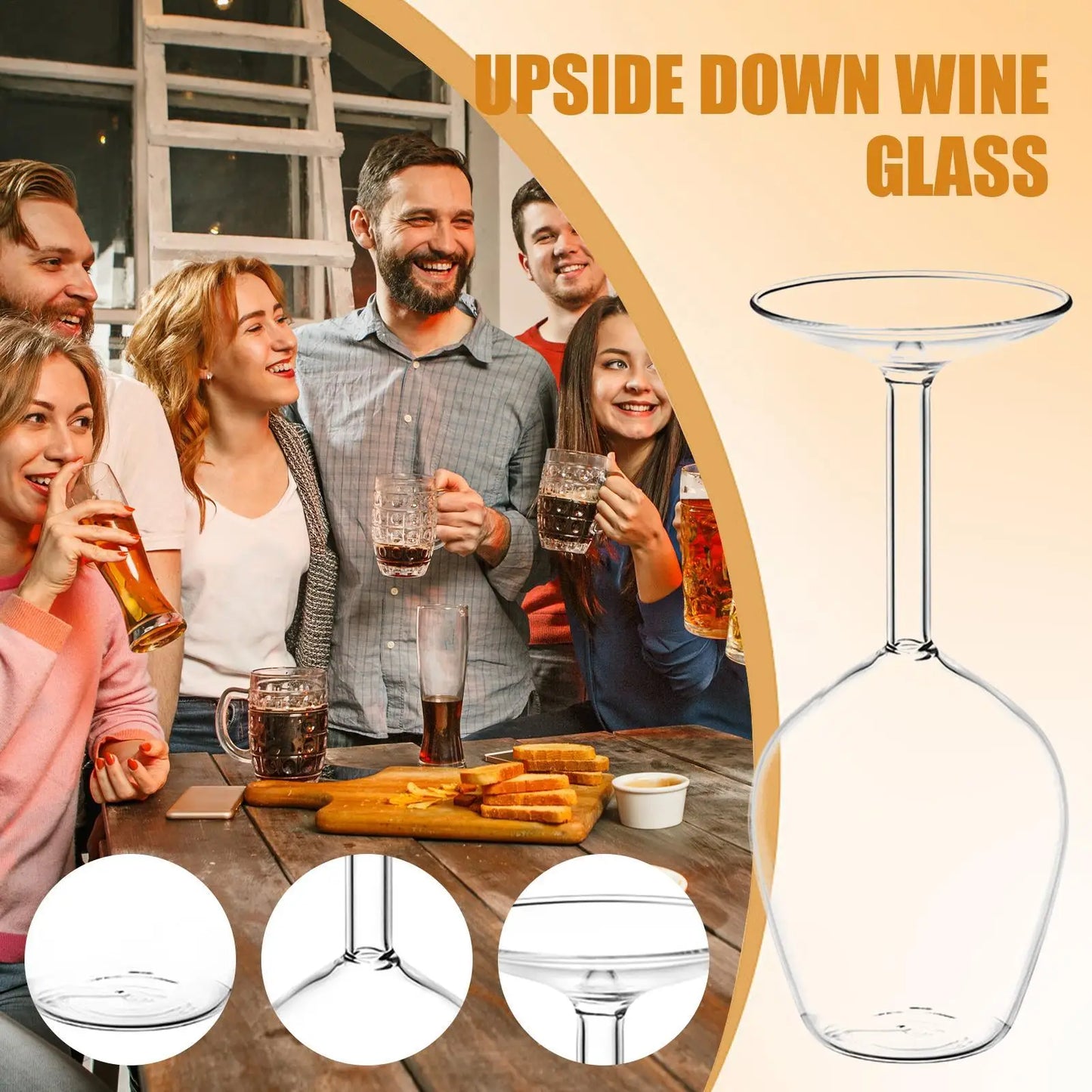 Wine Glass Upside-Down Red Wine Glasses Modern Glassware 400ml for Men Women Valentine's Day Birthday Christmas Hot Cold