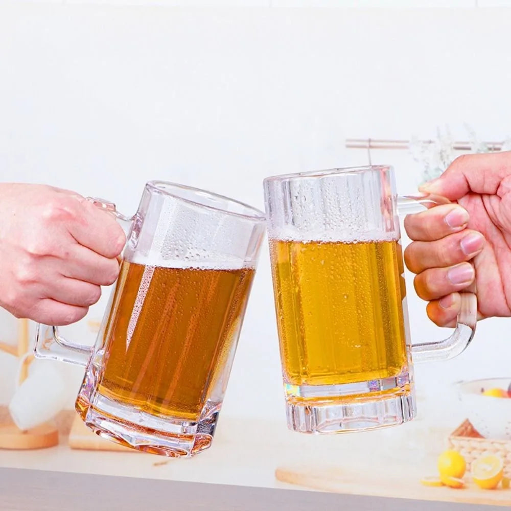 Clear Beer Mug Plastic Unbreakable Breakfast Milk Coffee Juice Water Cup Barware Drinkware for Home Party Bar KTV Beer Mug 맥주잔