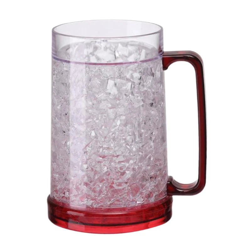 Freezer Ice Beer Mug Clear Cooling Wine Cup Double Wall Gel Frosty Beer Cup Drinking Glasses