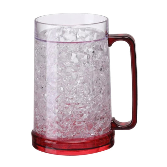 Freezer Ice Beer Mug Clear Cooling Wine Cup Double Wall Gel Frosty Beer Cup Drinking Glasses