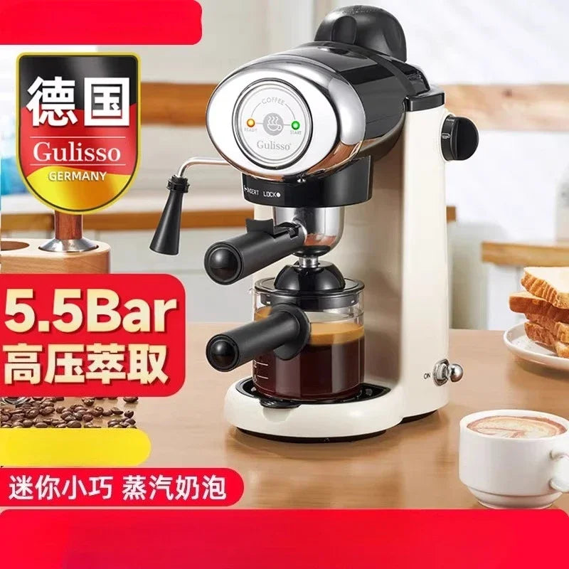 220V German Italian Semi Auto Espresso Coffee Machine Compact Home Office Mini American Brewer All in One BC