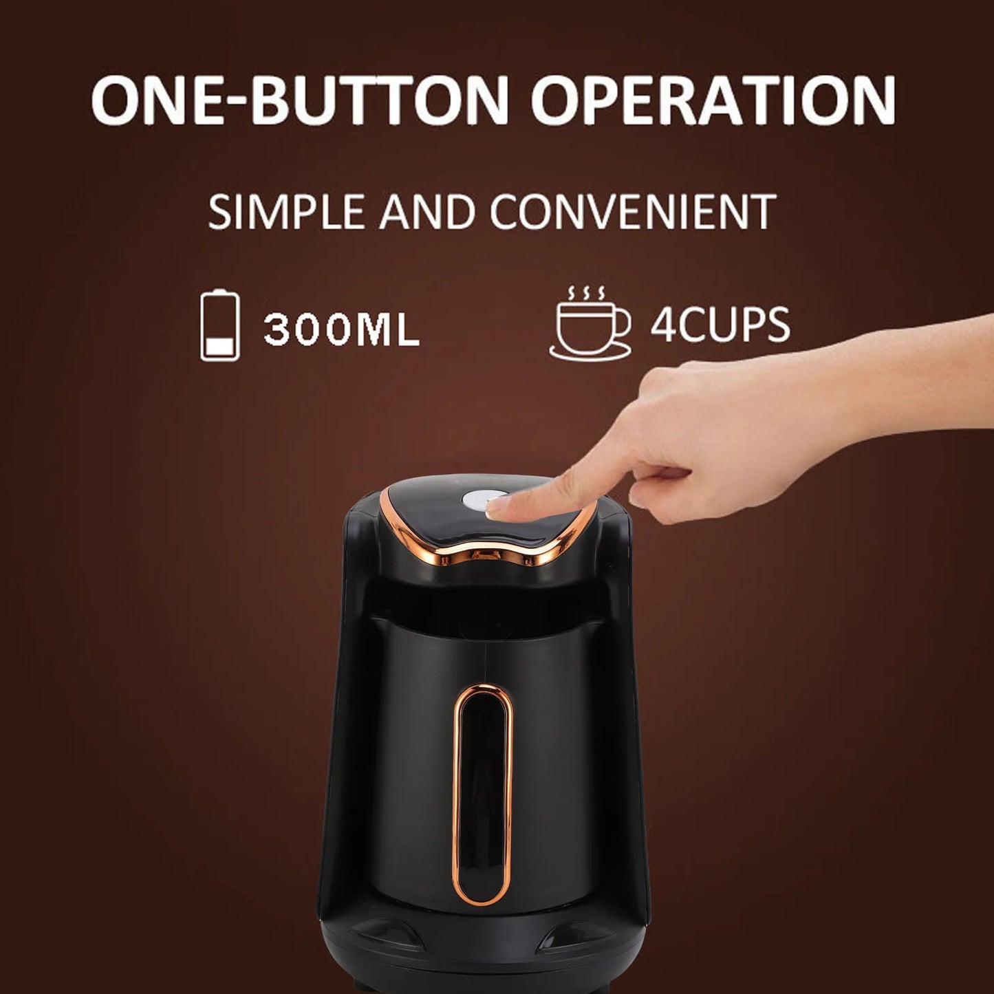 Turkish Coffee Machine Turkish Coffee Maker 600W 4 Cups Anti Overflow Anti Dry Burning Portable Turkish Coffee Machine for Home