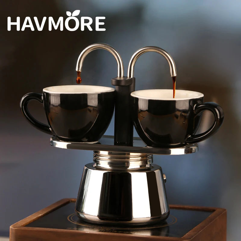 1 2 4Cups Espresso Coffee Maker Stainless Steel Mini Moka Pot With Unique Design