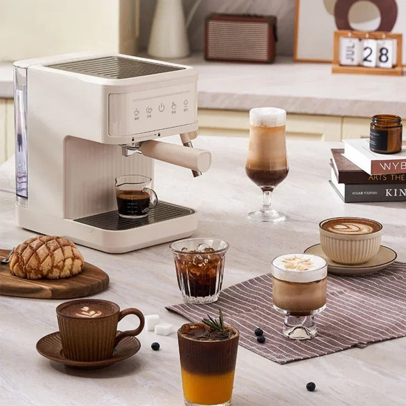 Electric Espresso Maker Professional Italian Espresso Coffee Maker Semi Italian Cappuccino Milk Frother Coffee Machines 20Bar