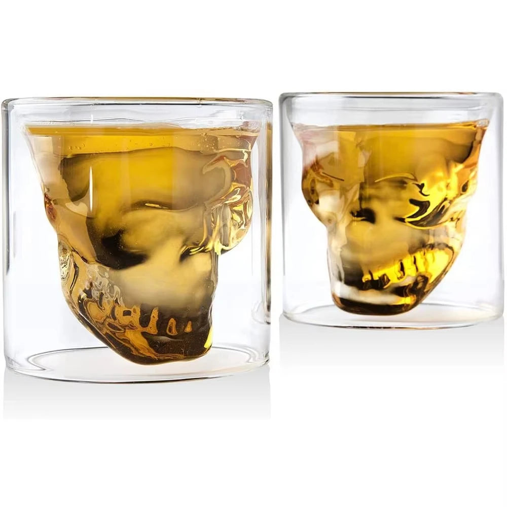 Transparent Skull Glass Wine Decanter Set Whiskey Skull Shot GlassesSkeleton Wine Glass For Bar Family Halloween Decoration Mug