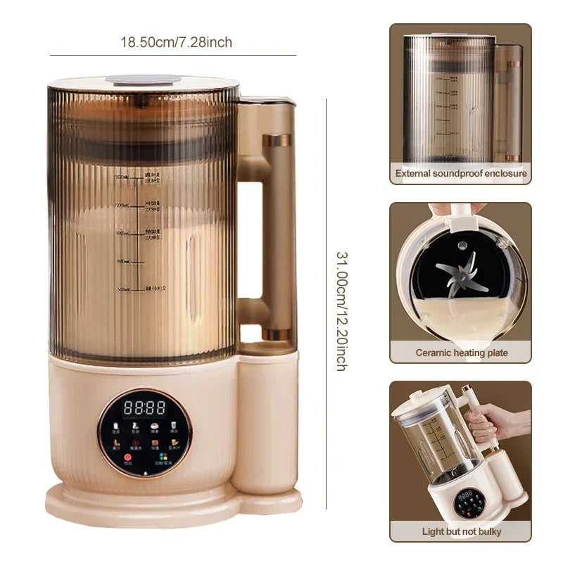 1500ML SoyMilk Machine Electric Juicer Blender Mixer Soybean Milk Maker Wall Breaking Machine Rice Paste Maker Breakfast Machine