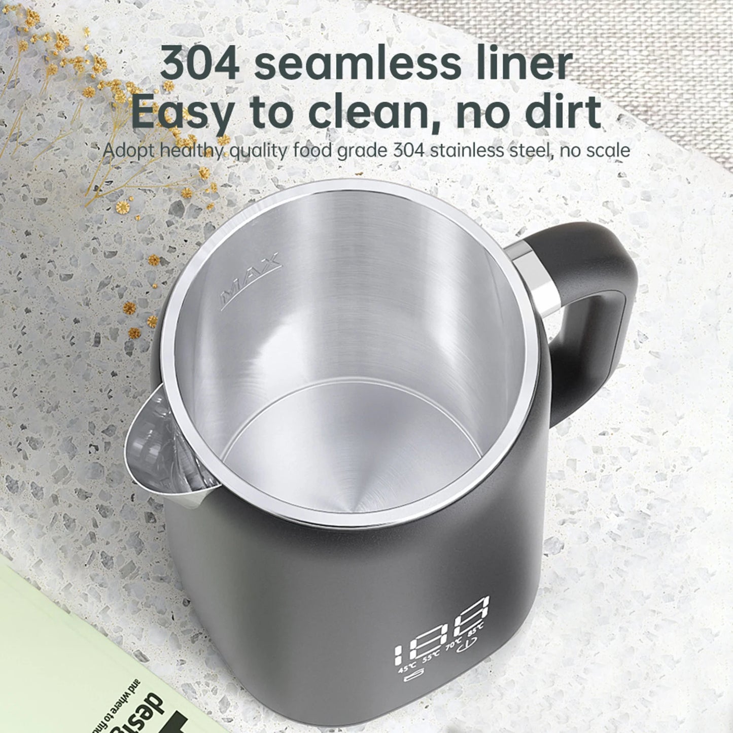 1.7L Electric Kettle Large Capacity Thermostatic Kettle Automatic Heat Preservation Teapot 304 Stainless Steel Liner Health Pot
