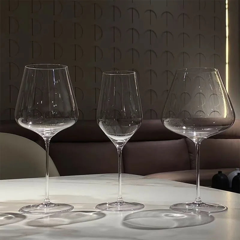New Burgundy Bordeaux Style Light Luxury Wine Glass Ultra-thin Craftsmanship Slim Cup Stems Birthday Party Bar Classics Goblet