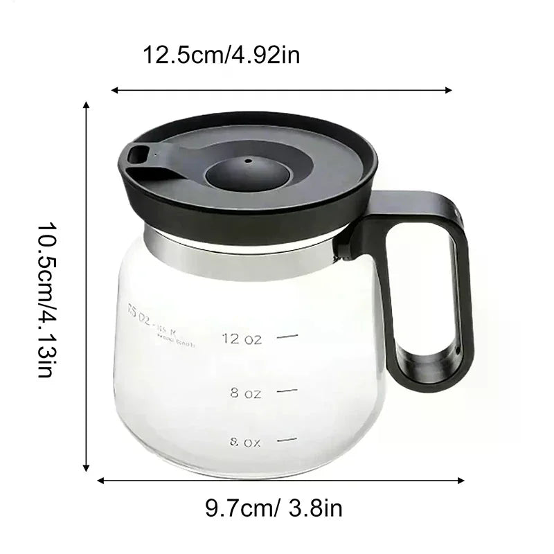 16 Oz Glass Coffee Mug That Looks Like A Coffee Pot Style Shape Mini Heatproof Large Capacity Clear Cup With Travel Lid Gift