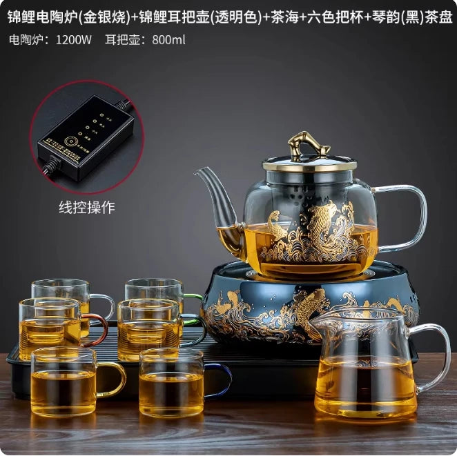 220V Electric ceramic tea pot glass tea pot water kettle tea brewing pot new small ceramic tea burner