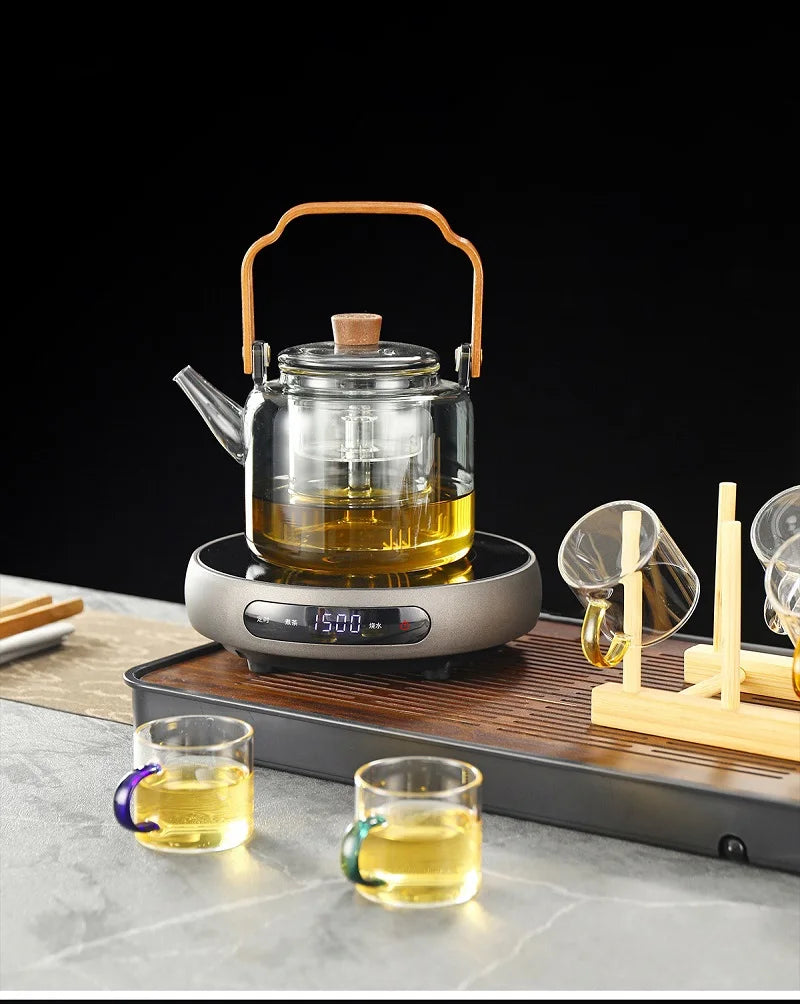 1500W Electric Ceramic Stove Smart Tea Stove Boiling Water Heater 8 Gear Heating Stove Office Timing Tea Maker Auto Keep Warm