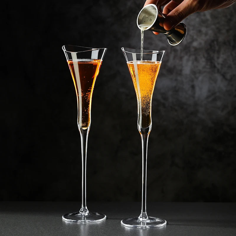 1/2PC Crystal Champagne Glasses Sparkling Wine Goblets Cinched Waist Wide Mouth Creative  Champagne Glasses Cocktail Glasses