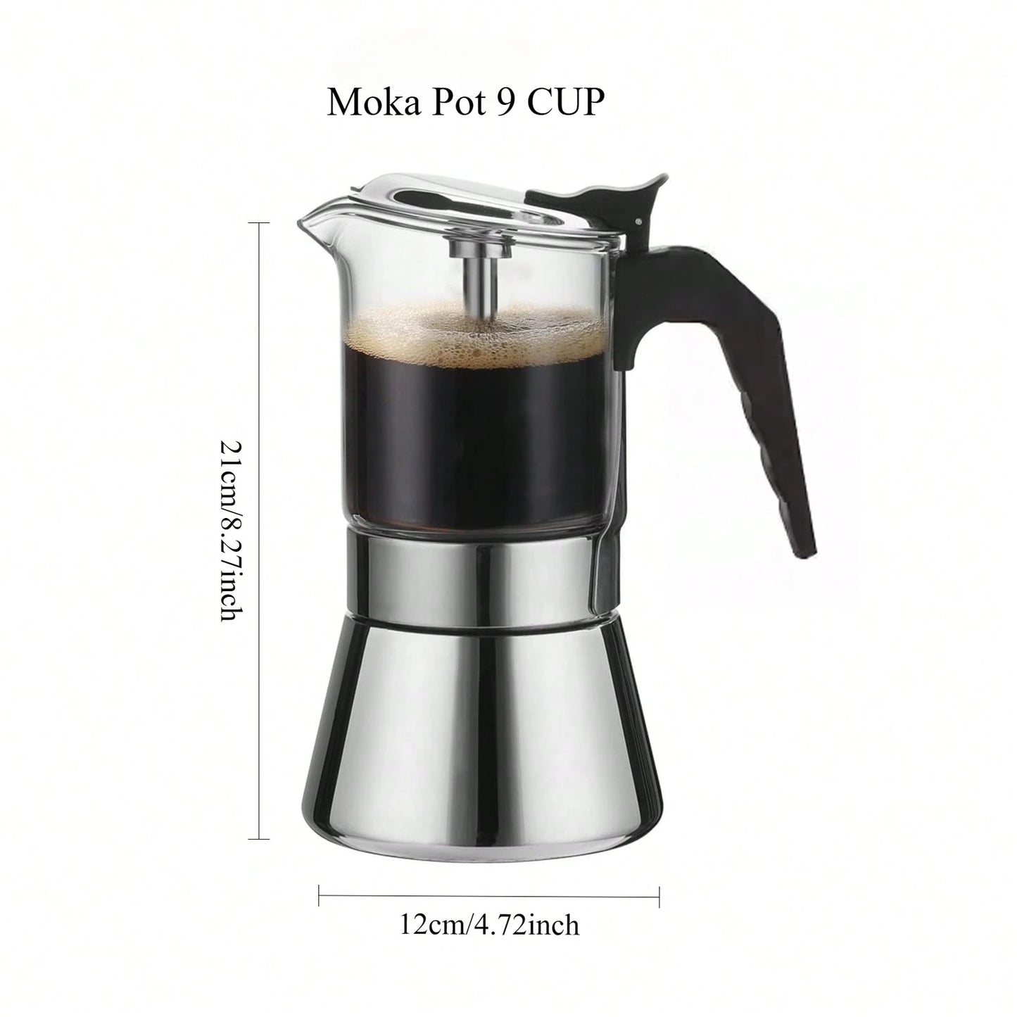 4/6/9Cup Coffee Maker Stainless Steel Espresso Maker Mocha Pot Espresso Maker For Home Kitchen Camping