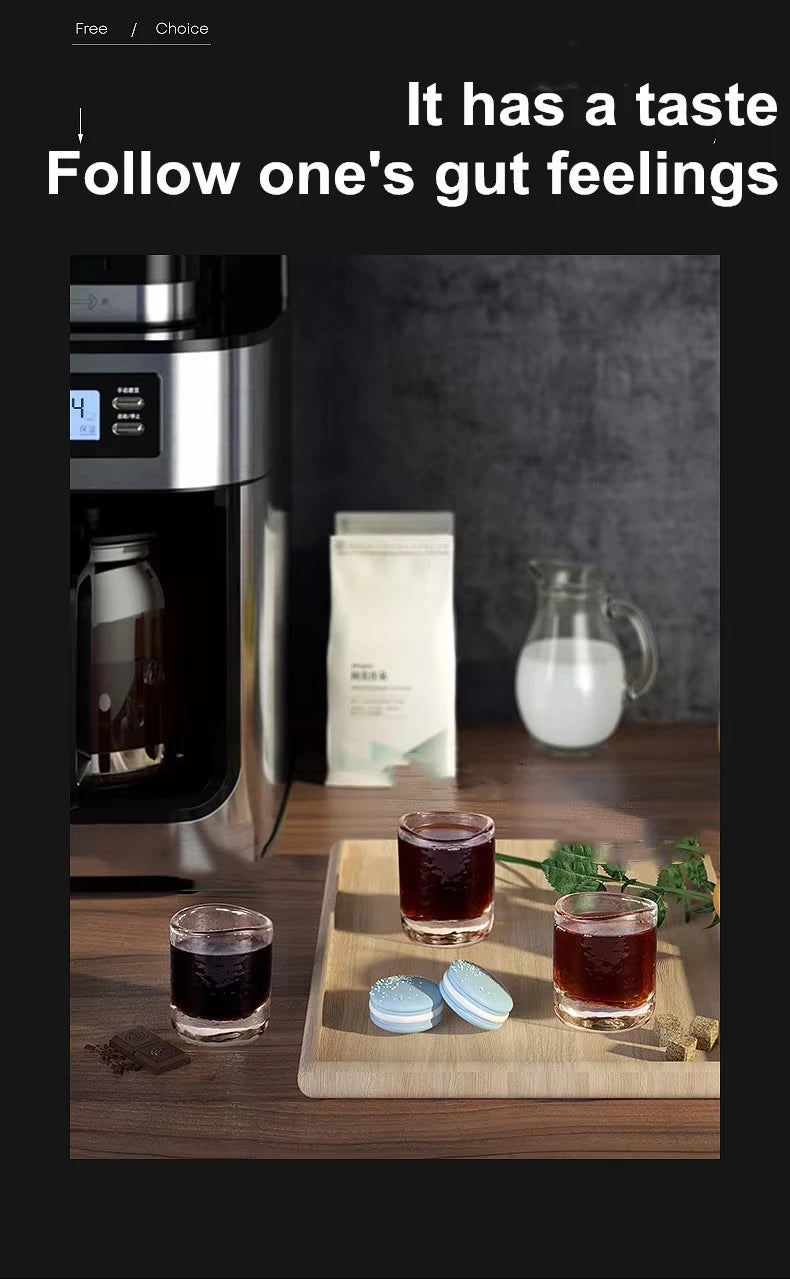 1500W Automatic Coffee Maker - Office/Home All-in-One Drip with Grinder, Fast Brew, Stainless Steel Black, Easy Clean