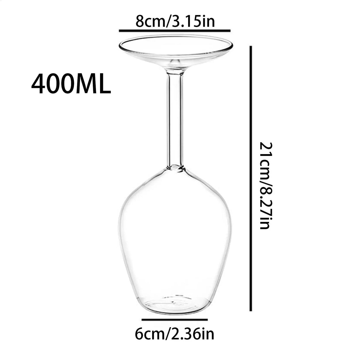 Wine Glass Upside-Down Red Wine Glasses Modern Glassware 400ml for Men Women Valentine's Day Birthday Christmas Hot Cold