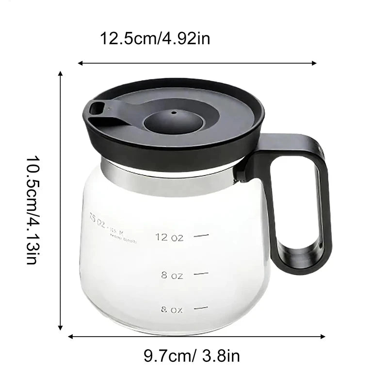 16 Oz Glass Coffee Mug That Looks Like A Coffee Pot Style Shape Mini Heatproof Large Capacity Clear Cup With Travel Lid Gift