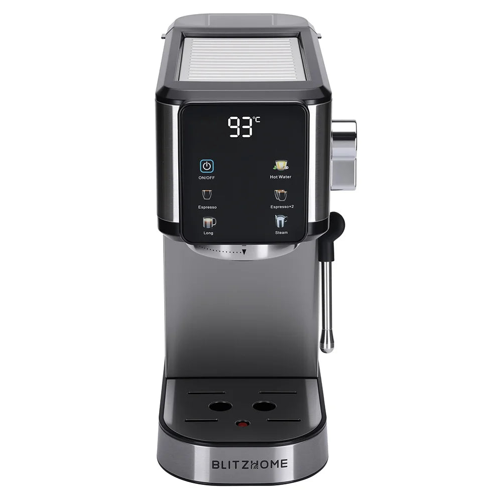 BlitzHome CM5105 Semi-Automatic Espresso Coffee Machine 20Bar 1350W with Touchscreen Control Cup Warmer 1L Removable Water Tank