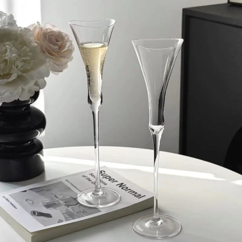 1/2PC Crystal Champagne Glasses Sparkling Wine Goblets Cinched Waist Wide Mouth Creative  Champagne Glasses Cocktail Glasses