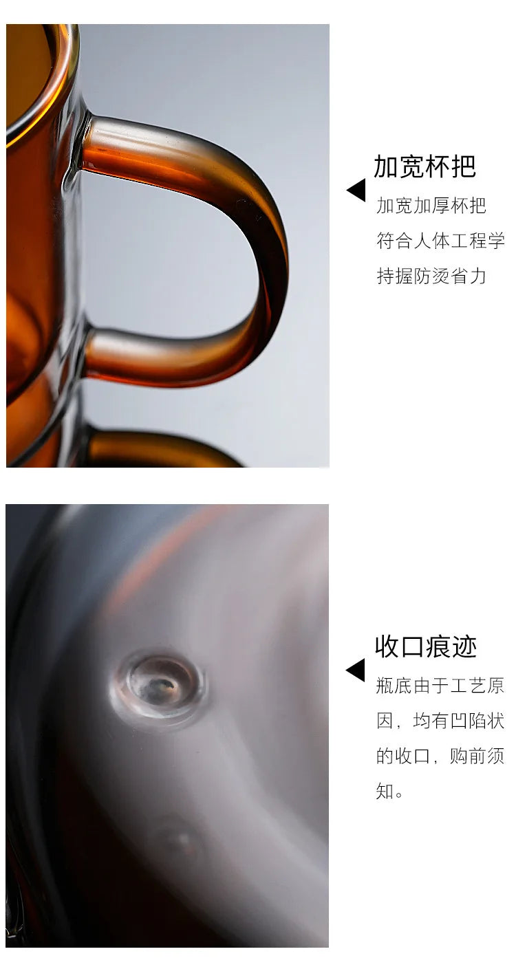 Double Wall Insulated Colorful Glass Cup Clear Espresso Coffee Mugs Handmade Beer Mug Tea Milk Whiskey Glass Cups Drinkware