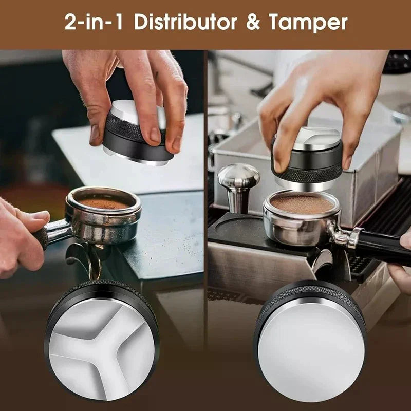 Coffee Enthusiast Set, 5PC Espresso Kit with Distributor, Tamper Leveler, WDT Tool, and Dosing Funnel, Suitable for 51/53/58 mm