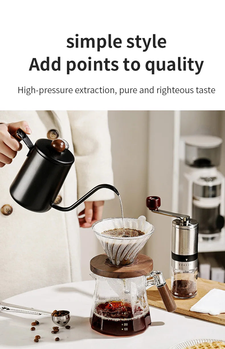 Bincoo Pour Over Coffee Maker Set 800ml Glass Carafe Coffee with Glass Coffee Filter Drip Coffee Maker Set for Home or Office