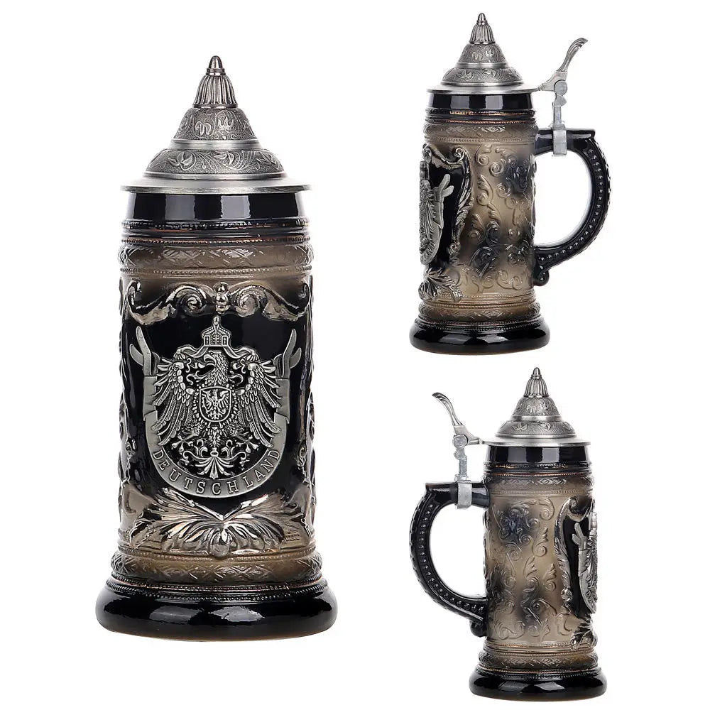 600ml Beer Mugs Big Capacity Germany Geographical Sign Classical  Beer Mug 3D & Resin Steel Stainless Tankard Cup Best Fans Gift
