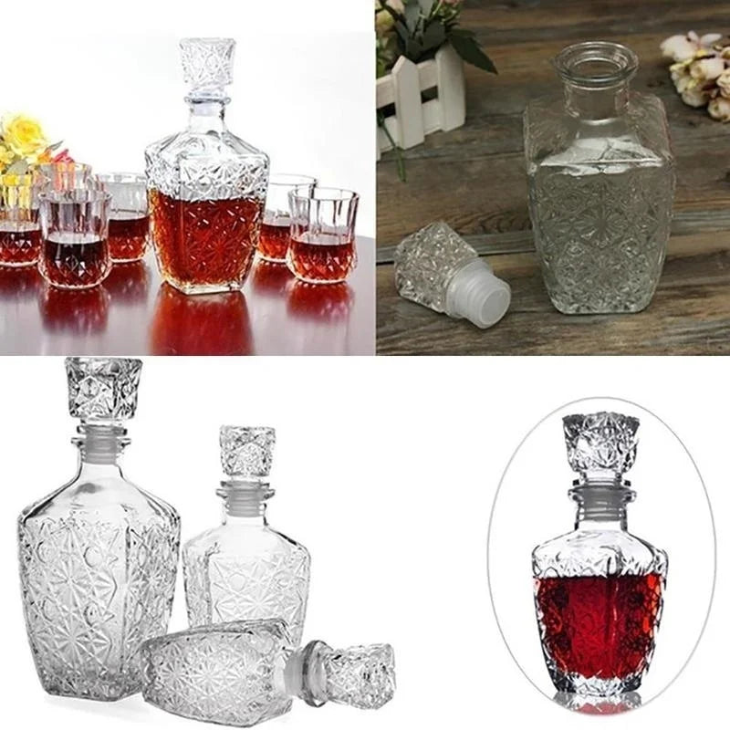150/250/500/800ml Optional Crystal Glass Whiskey Liquor Wine Drinks Juice Transparent Bottle Wine Carafe Home Kitchen Tool