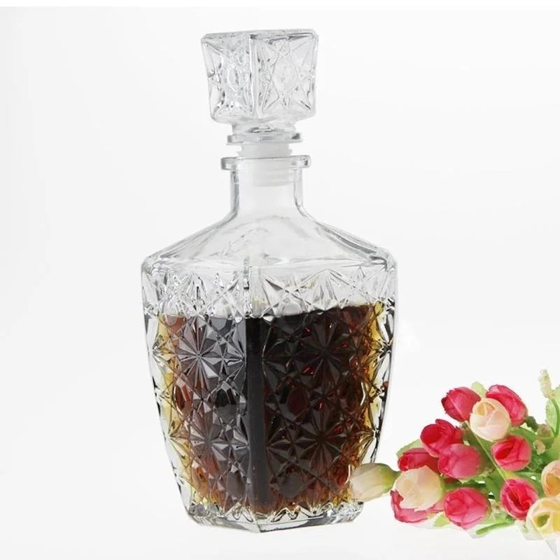 150/250/500/800ml Optional Crystal Glass Whiskey Liquor Wine Drinks Juice Transparent Bottle Wine Carafe Home Kitchen Tool