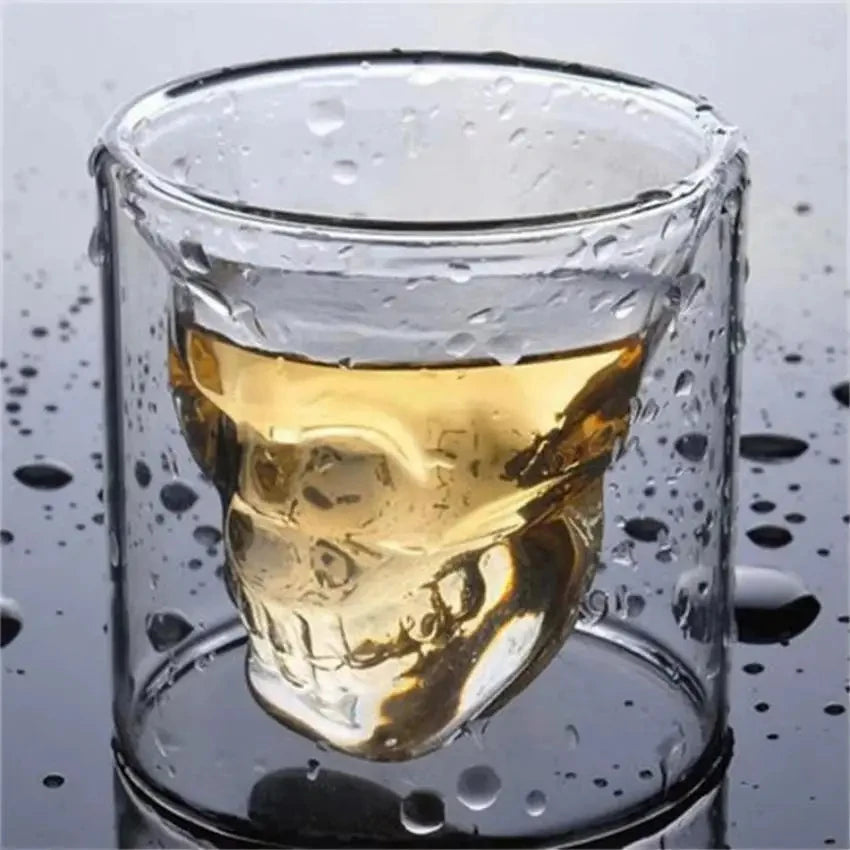 Transparent Skull Glass Wine Decanter Set Whiskey Skull Shot GlassesSkeleton Wine Glass For Bar Family Halloween Decoration Mug