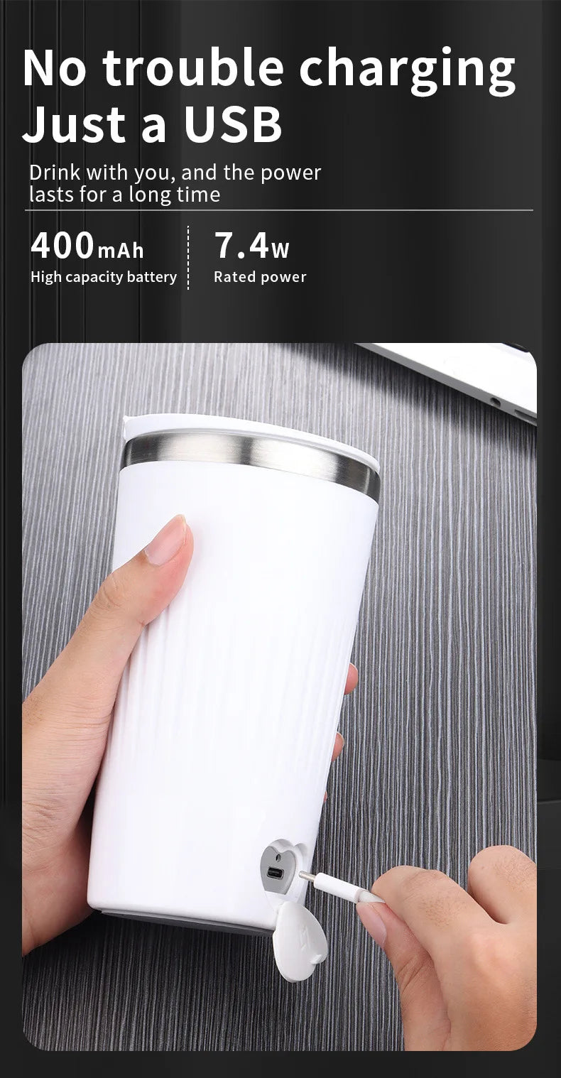 400ML Automatic Self Stirring Cup Magnetic Coffee Mixing Mug USB Rechargeable Waterproof Smart Drinking Cups Gift Recommend