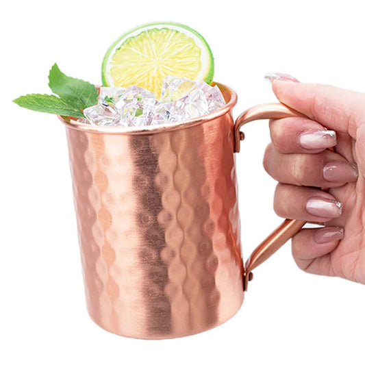 100% Copper Moscow Mule Mug Cocktail Wine Cup Hammered Coppery Beer Mugs Coffee Mug Milk Cup Bar Cup Drinkware Durable