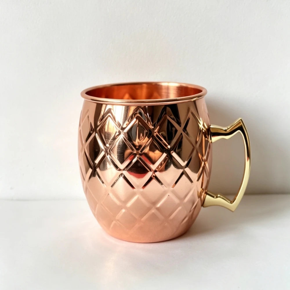 400-550ML Copper Plated Mug Durable Coppery Beer Mugs Coffee/Milk Cup Copper Cocktail Whiskey Glass Drinkware Bar Accessories