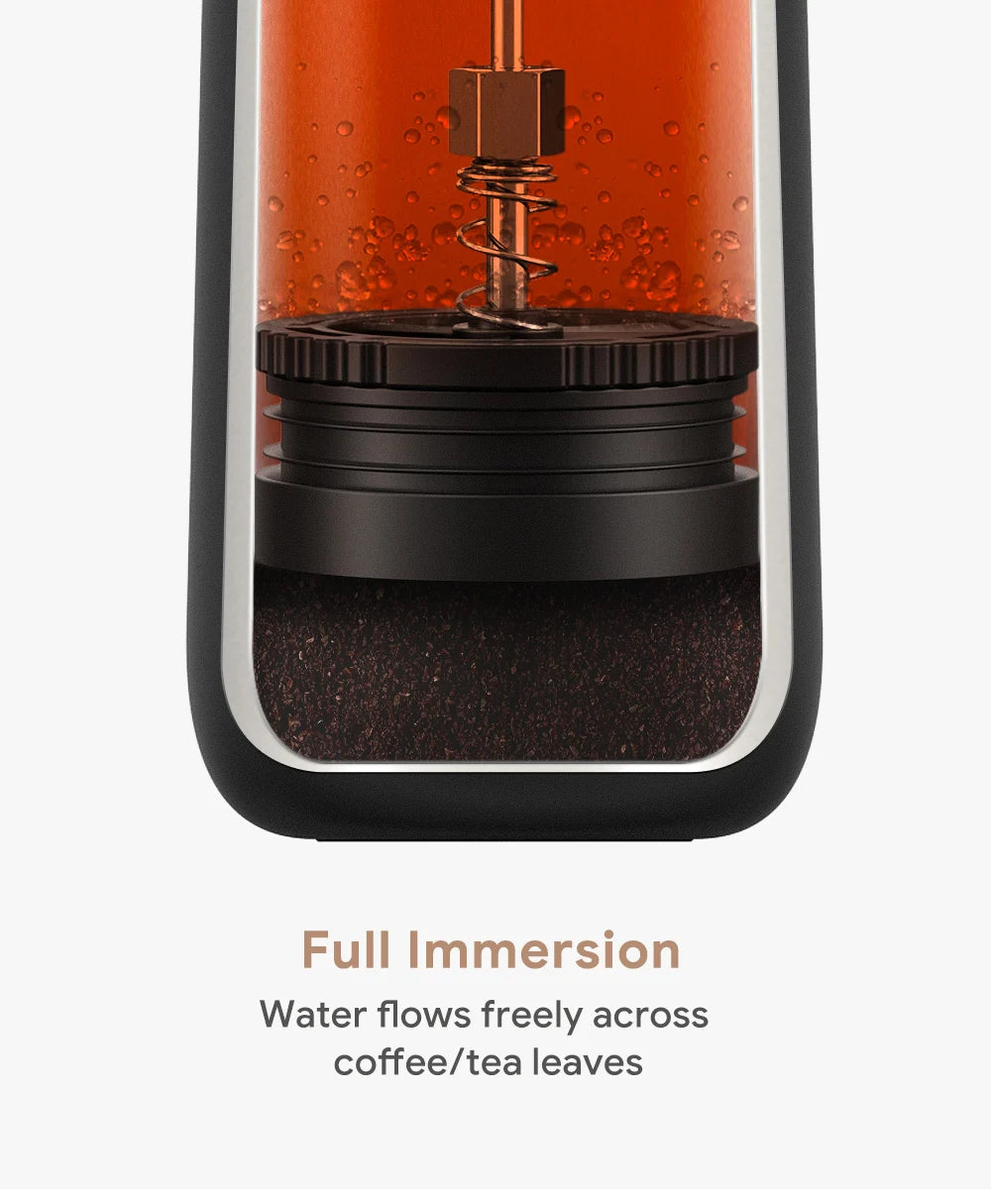 i Cafilas 12oz French Press Coffee Maker Vacuum Insulated Travel Coffee Mug Coffee Press Stainless Steel  Hot/Cold Brew