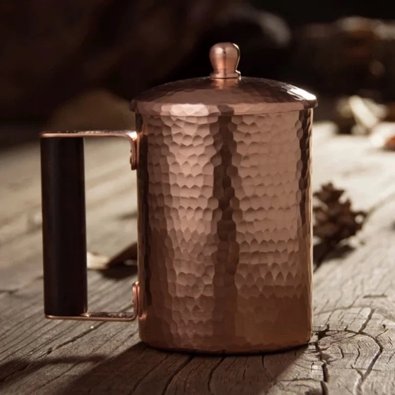 Vintage Copper Coffee Mug Handmade Moscow Mule Portable 450ml Tea Mug Drinkware for Hot and Cold Water Cup Kitchen Restaurant
