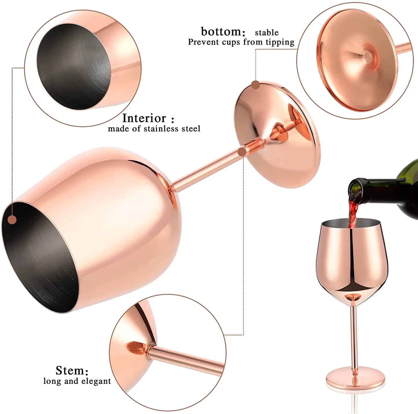 Unbreakable Wine Glasses Set Of 6 4/2 Stemmed Outdoor Wine Glasses Wedding Glasses Large Black Wine Goblets Polished Glassware