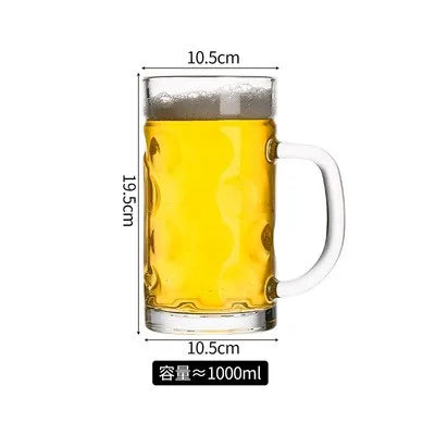 Draft Beer Mugs 600ml Japanese Coffee Mug Large Capacity Glass Cup
