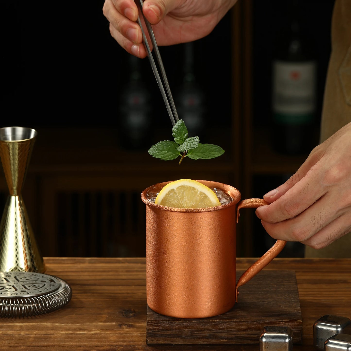 400ml 13.3oz 100% Copper Moscow Mule Mug Durable Coppery Beer Mugs Coffee Mug Milk Cup Pure Copper Cup Drinkware