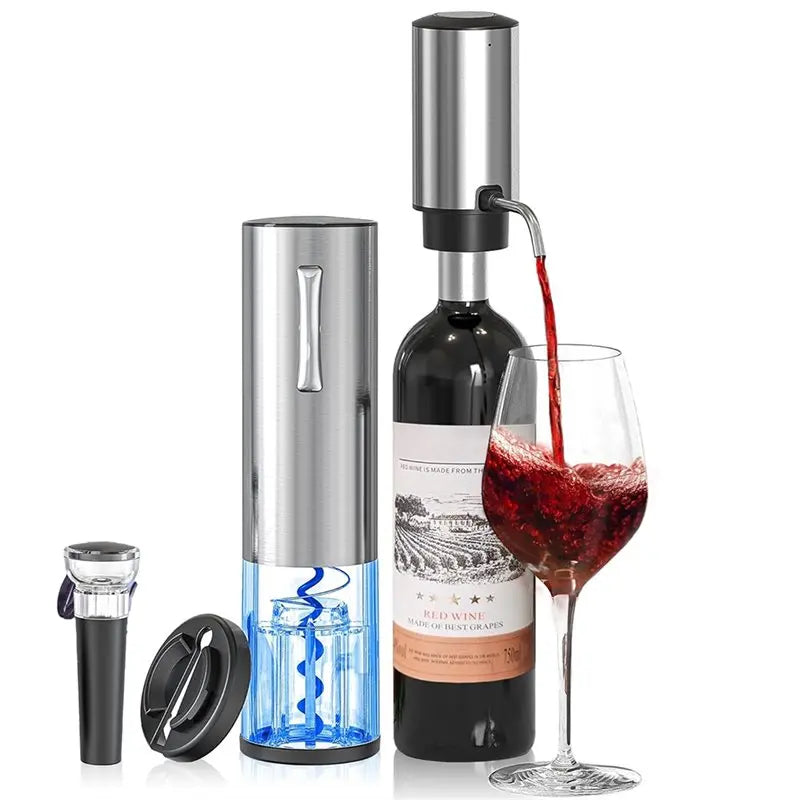 B89B-Wine Opener Aerator 4-In-1 Rechargeable Electric Gift Set With Wine Decanter,For Home Bar Party