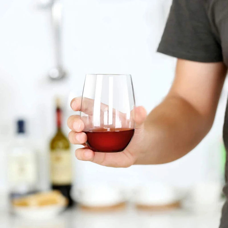 2/4Pcs Shatterproof Plastic Wine Glass 360/480ML Reusable Transparent Unbreakable PET Glasses Fruit Juice Beer Cups【Homeclub】